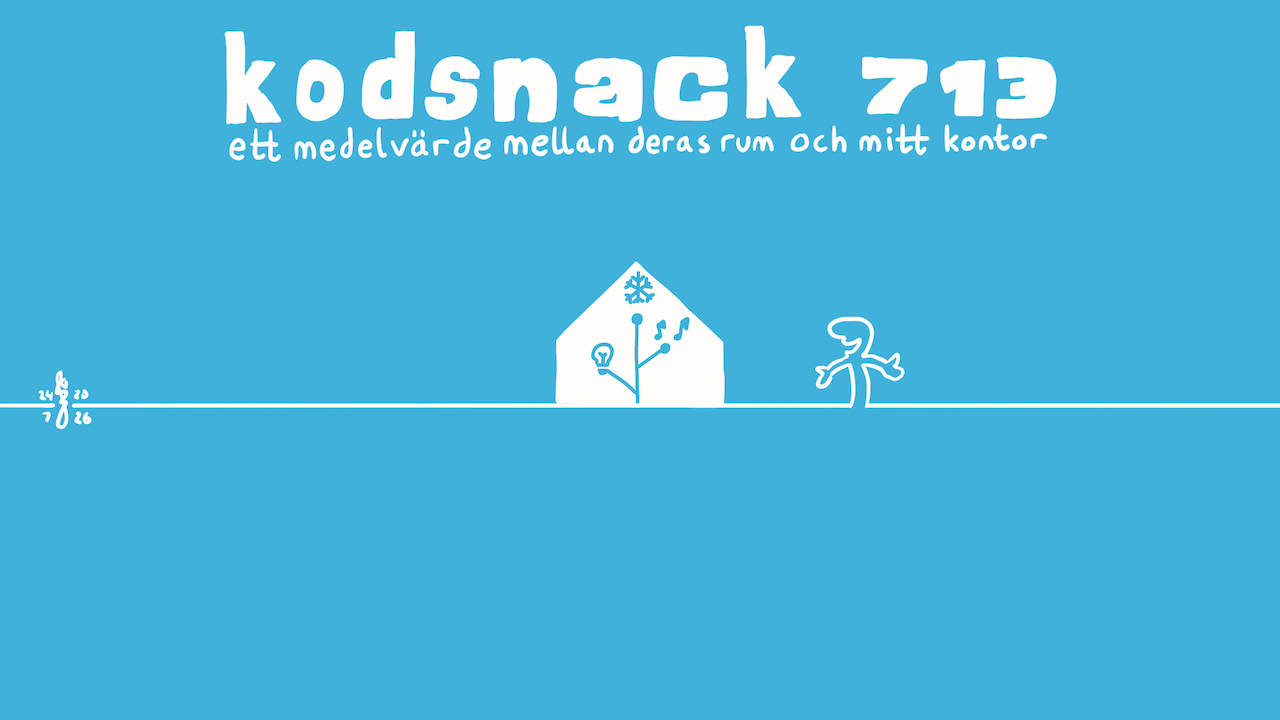Kodsnack 713 - Ett medelvärde mellan deras rum och mitt kontor